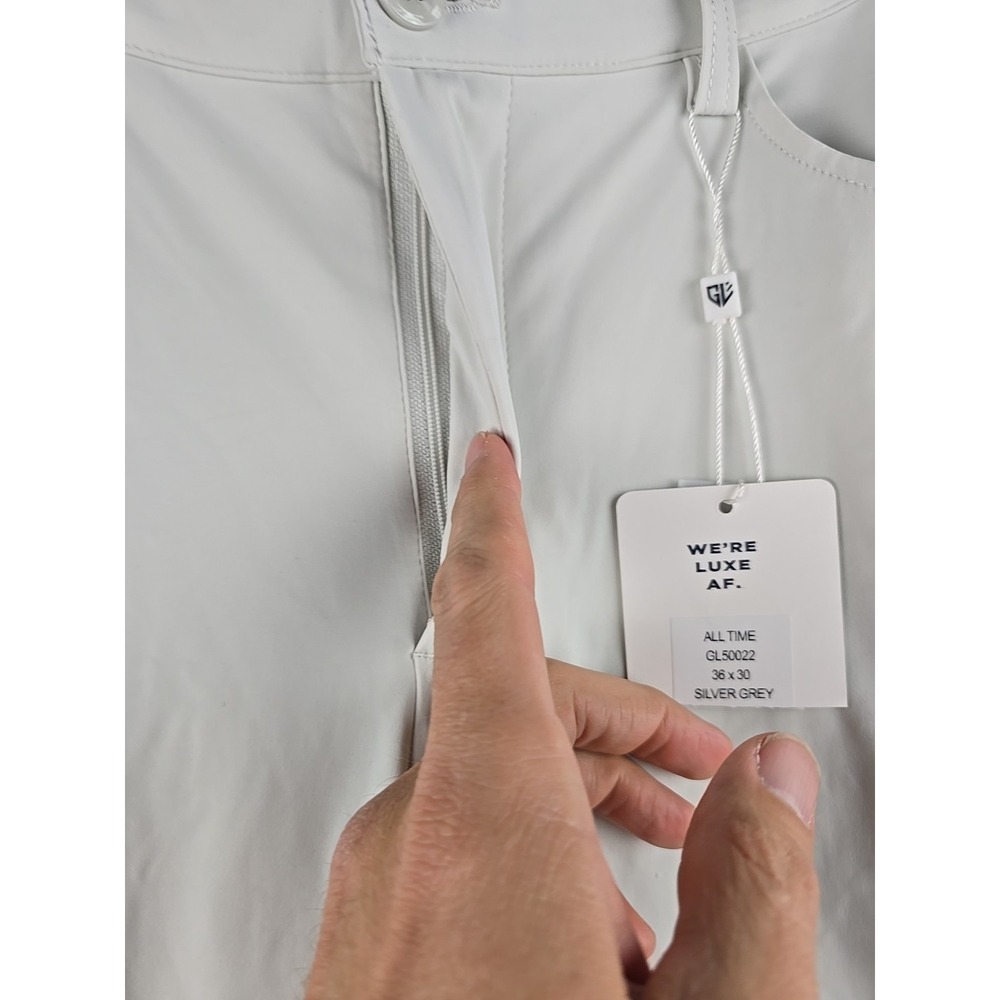 Graham Luxe All Time Pants Mens 36x30 Light Gray Stretch Golf Performance Soft‎ - Picture 5 of 10
